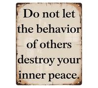 IDGTTLDF Don t Let Others Destroy Your Peace Tin Sign 8x12 Inch | Humorous metal poster for anxiety relaxation corner