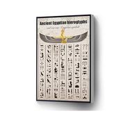 IDGTTLDF Egyptian Hieroglyphs and Mythology Poster, Archaeology Inspired Canvas for Office or Library Unframed,16x24inch(40x60cm)