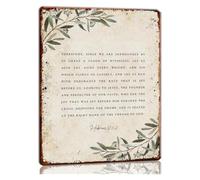 IDGTTLDF Faith Based Metal Sign Hebrews 12 1-2 Scripture Verse for Strength Botanical Flower Background Retro Tin Plaque for Office Desk Den Reading Nook 8 X 12 inch