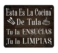 IDGTTLDF Farmhouse Spanish Kitchen Sign Rustic Metal Tin Plaque Wall Decor for Cooking Area Dining Room Home Cafe 8 X 12 in