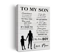 IDGTTLDF Gift for Son from Mom - To My Son Forever Love Quote on Canvas, Farmhouse Style Bedroom Wall Decor, Framed Print for Son, Dorm, First Apartment Framed,08x12inch(20x30cm)