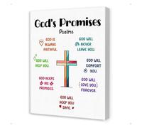 IDGTTLDF God's Promises from Psalms Canvas for Kids - Encouraging Scripture Wall Art for Children's Room, Sunday School, or Nursery Decor Unframed,12x18inch(30x45cm)