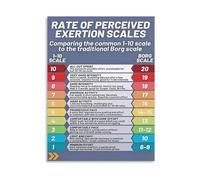 IDGTTLDF Home Gym Fitness Chart Canvas Print RPE Scale and Borg Scale Workout Guide Educational Wall-Art Decor Unframed,16x24inch(40x60cm)