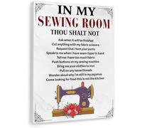 IDGTTLDF In My Sewing Room Retro Canvas Art - Hanging Wall Sign for Sewing Lovers, Decorative Gift for Quilting Room and Craft Space Unframed,08x12inch(20x30cm)