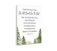 IDGTTLDF Isaiah 43 18 19 Canvas Print Bible Verse Wall-Art Forget the Former Things Do Not Dwell On the Past Inspirational Scripture Decor Framed,08X12inch(20X30cm)