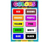 IDGTTLDF Learn Colors Educational Poster - Classroom Wall Chart for Toddlers Preschool & Homeschool Supplies Framed,16x24inch(40x60cm)