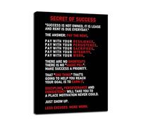 IDGTTLDF Mindset for Success Poster Achievement Blueprint Canvas Wall-Art Motivational Guide for Office Decor Boss Gift Idea Framed,08x12inch(20x30cm)