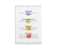 IDGTTLDF Minimalist Ho'oponopono Print - Clean Typography Art of the Hawaiian Healing Phrase, Serene Wall Art for Bedroom, Study or Sanctuary Framed,12x18inch(30x45cm)