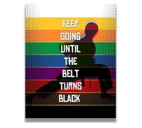 IDGTTLDF Minimalist Martial Art Poster, Black White Karate Jiu Jitsu Wall-Art, Motivational Quotes for Dojo, Home Office, Gym Decor, Zen Training Print Framed,12x18inch(30x45cm)