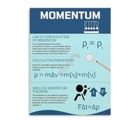 IDGTTLDF Momentum Educational Poster Physics Science Wall-Art for Study Room Classroom Unframed,16x24inch(40x60cm)