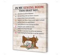 IDGTTLDF My Happy Place is My Sewing Room Canvas - Cozy Handmade Decor for Hobby Room, Craft Corner, or as a Birthday Gift for Grandma Unframed,08x12inch(20x30cm)