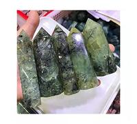 IDGTTLDF natural luster 1pc Natural Rock Green Prehnite Wand Point Tower Crystals Stones for Home Decoration 80-90mm