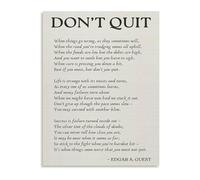 IDGTTLDF Never Give Up Poster Dont Quit Inspirational Poem Encouragement Quote Success Mindset Wall Print for Home Gym