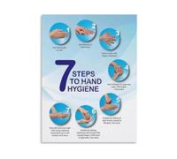 IDGTTLDF OSHA Hand Hygiene Poster Proper Hand Washing Steps Sign Health Compliance for Workplace Office Kitchen Framed,08x12inch(20x30cm)