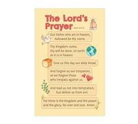 IDGTTLDF Our Father Prayer Poster, The Lord's Prayer Wall Chart from Matthew 6:9-13, Inspirational Bible Teaching Art for Sunday School and Homeschool Framed,16x24inch(40x60cm)
