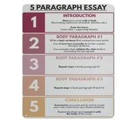IDGTTLDF Paragraph Writing Structure Metal Sign Argumentative Persuasive Expository Reference for Writing Center Decor 8 X 12 inch