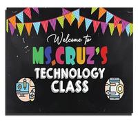 IDGTTLDF Personalized Computer Keyboarding Poster Custom Teacher Name for Computer Science Technology Classroom Decor Framed,08x12inch(20x30cm)