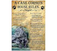 IDGTTLDF Pet Owner Gift Ideas, Coffee Themed House Rules Poster, Retro Style Wall Art for Home Cafe Decor, Dog Mom Dad Present, Canvas Print Unframed,16x24inch(40x60cm)