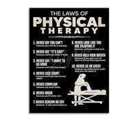 IDGTTLDF Physical Therapist Quotes and Laws of Physics Canvas Poster Wall-Art Inspirational Science Decor Gift for Healthcare Workers Unframed,16x24inch(40x60cm)
