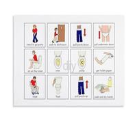 IDGTTLDF Potty Training Chart For Step By Step Toilet Training Reward System Canvas Wall-Art For Nursery Preschool Decor Framed,12x18inch(30x45cm)