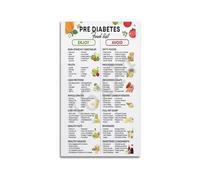 IDGTTLDF Prediabetes Management Grocery List Poster Healthy Diabetic Foods to Avoid Chart Guide for Beginners Wall-Art Canvas Decor Unframed,08X12inch(20X30cm)