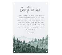 IDGTTLDF Psalm 51 10 12 Retro Metal Sign Vintage Wall-Art for Bathroom Kitchen Dining Room Hallway Entryway Mudroom Laundry Room Home Accent 8 X 12 inch