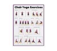 IDGTTLDF Safe Yoga Practice Poster for Elderly - Low-Impact Seated Poses to Improve Posture & Core Strength, Ideal for Home, Office, and Physical Therapy Use Framed,12x18inch(30x45cm)