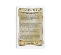 IDGTTLDF Studio Reference Poster The Golden Rules of Pottery Visual Guide to Best Practices in Ceramics Wall-Art Print No Frame Included(Unframed,16x24inch(40x60cm))