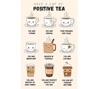 IDGTTLDF Tea Themed Positivity - Mental Health Affirmation Print for Therapist Office Decor, School Psychologist Wall-Art, Counselling Room Gift Idea(Unframed,12x18inch(30x45cm))