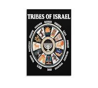 IDGTTLDF The Twelve Tribes of Israel Historical Map - Biblical Genealogy and Land Allocation Chart Poster, Hebrew Roots Wall Art for Home Church Study Unframed,12x18inch(30x45cm)
