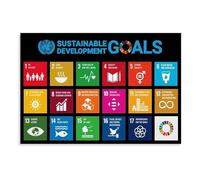 IDGTTLDF UN Sustainable Development Goals Poster 17 SDGs Climate Action Equality Educational Chart for Classroom School Wall-Art Decor Unframed,12X18inch(30X45cm)