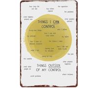 IDGTTLDF Vintage Focus on What You Can Influence Aluminum Sign for Home Office Study Wall Decor 8 X 12 in