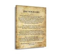 IDGTTLDF Vintage Live Your Life Quote Print, Retro Typography Wall-Art, Courage and Self-Discovery Poster for Bedroom or Entryway Framed,08X12inch(20X30cm)