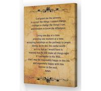 IDGTTLDF Vintage Serenity Prayer Print, Framed Bible Verse Wall-Art with Reinhold Niebuhr Quote, Religious Inspirational Canvas Decor for Home and Gift(Unframed,16x24inch(40x60cm))
