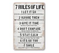 IDGTTLDF Words To Live By Vintage Tin Sign Affirmations Metal Wall-Art For Home Study Office Or Personal Space 8 x 12 inch