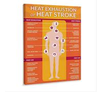 IDGTTLDF Workplace Poster Heat Stress Symptoms and Response Chart Canvas Wall-Art for Industrial Office OSHA Training Room Decor Unframed,08x12inch(20x30cm)