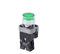 IDGTTLDF XB2-BW33B1C BW3361C Round Flat Head Button with Light Start Stop Normally Open Normally Closed self-Reset Switch(Green,220V)