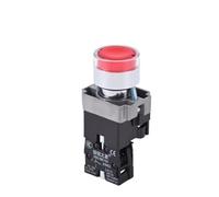 IDGTTLDF XB2-BW33B1C BW3361C Round Flat Head Button with Light Start Stop Normally Open Normally Closed self-Reset Switch(Red,24V)