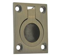 IDH by St. Simons 25220-005 Professional Grade Quality Solid Flush Ring Pull, Antique Brass