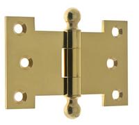 IDH by St. Simons 80254-003 Professional Grade Quality Solid 2-1/2" x 4" Parliament Hinges with Ball Finials (Pair), Polished Brass, 2-1/2 x 4-Inch