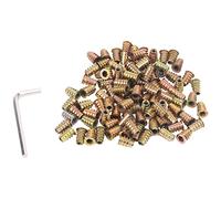 Idhadkc 100Pcs M6 x 15mm Furniture Screw in Nut Threaded Wood Inserts Bolt Fastener Connector Hex Socket Drive