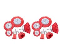 Idhadkc 12Pcs Nylon Filament Abrasive Wire Brush Wheel & Cup Brush Set with 1/4 Inch Shank,6 Sizes Nylon Set Perfect