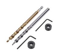 Idhadkc 2Pcs 1/4 Inch Hex Shank Pocket Hole Drill Bit + 3/8(9.5Mm) Replacement Twist Step Drill Bit with Depth Stop Collar for Manual Pocket Hole Jig System Drill Guide Drill Tools Kit