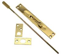 IDHBA 11020-003 Professional Grade Quality Solid Extension Flush Bolt UL Standard 12" Rod, Polished Brass, 12 Inch