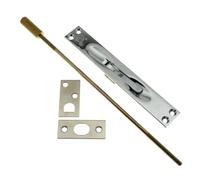 IDHBA 11020-026 Professional Grade Quality Solid Brass Extension Flush Bolt UL Standard Rod 12-Inch Polished Chrome