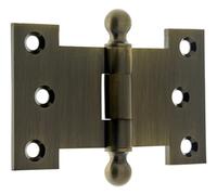 IDHBA 80254-005 Professional Grade Quality Solid 2-1/2" x 4" Parliament Hinges with Ball Finials (Pair), Antique Brass, 2-1/2 x 4-Inch