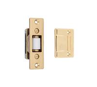 IDHBA idh by St. Simons 12017-3NL Premium Quality Solid Heavy Duty Silent Roller Latch with Adjustable Square Strike, Polished Brass No Lacquer