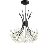 IDHBGJD Modern Dandelion Firework Chandelier Black Dining Room Chandelier Flowers Crystal Hanging Pendant Lighting Fixture for Living Room Bathroom Bedroom Entryway 19-Light