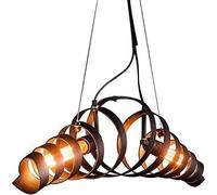 IDHBGJD Spiral Retro LED Chandelier Industrial Style American Country Retro Pendant Light Wrought Iron Antique Hanging Lamp Foyer