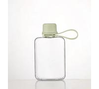 IDIDG Flat Water Bottle Travel Flask Portable 8.2 oz BPA Free Tritan Square Small Water Bottles Leakproof Slim Water Bottle for Purse Travel Pocket Sports Fitness (Green, 8.2 OZ)